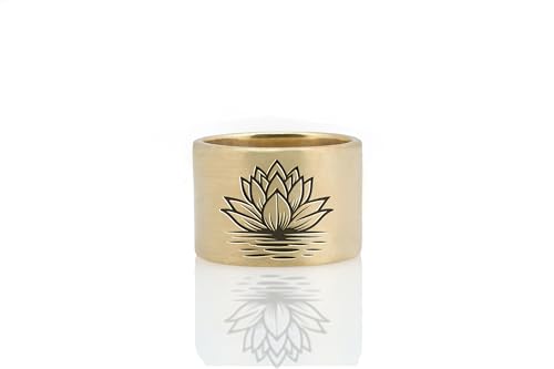 Anneau Lotus Gravé le bijou de mariage fleuri en or 14k pour rayonner