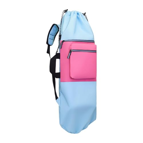 menolana Mochila para skate com alças ajustáveis, grande capacidade, versátil, leve e com fechamento por cordão, ideal para skate e esportes ao ar livre, Azul Claro