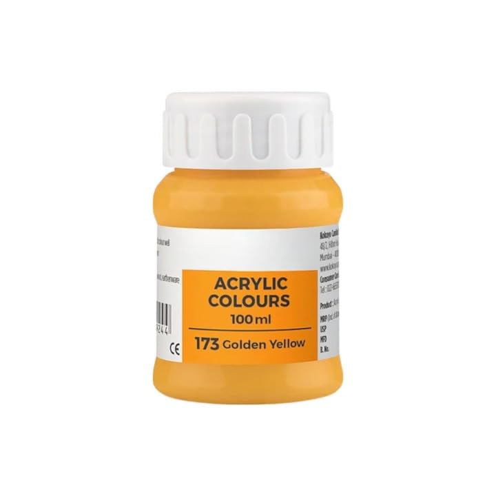Image of Acrylic Colour (Fabric Colour) | 100 ml.- 100ml, Multi-Surface, Skin-Friendly & Vegan | (173 Golden Yellow)
