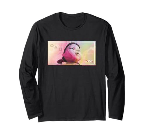 Image of Squid Game Symbols Red Light Green Light Doll Art Long Sleeve T-Shirt