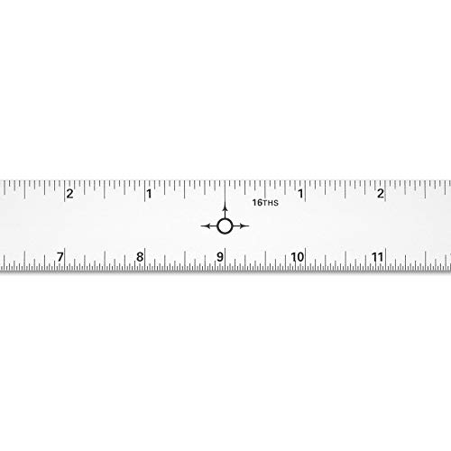 Alumicolor Aluminum Center Finding Straight Edge with Non-Slip Back, 18IN, Silver