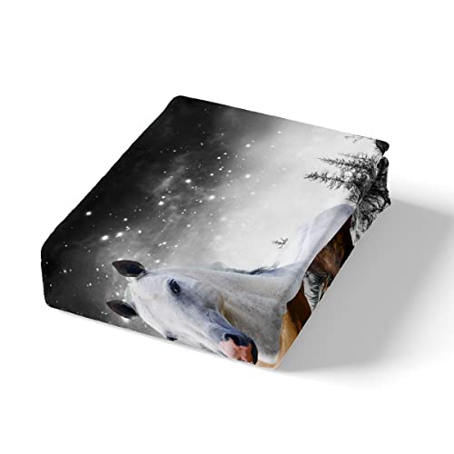 Feelyou Horse Bed Sheet Set Galloping Horse Bedding Sheets For Kids Boys Girls Wildlife Bedding Fitted Sheet Farm Animal Bed Cover 1 Bed Sheet Set With 1 Pillowcase Twin Size thumb #3