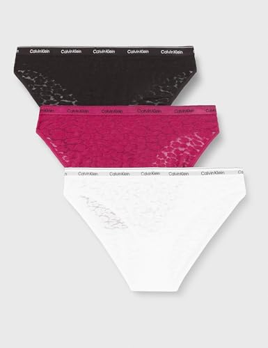 Calvin Klein Damen 3er Pack Slips Bikini Form Low-Rise Unterwäsche, Mehrfarbig (Purple Potion/White/Black), XL – Ansicht 5