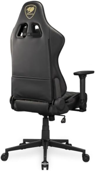 Miniatura 8 de COUGAR Armor ONE V2 Silla de juegos dorada, opciones de cuero de PVC transpirable o tela tejida, reposabrazos plegables 4D, almohadas lumbares y