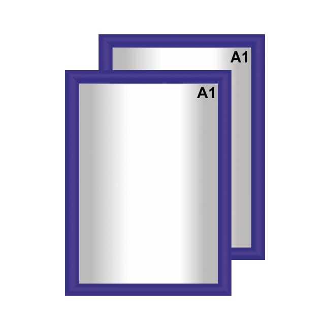 Snap Poster Frames | Certificate Photo Display | Clip Poster Holders for Retail And Advertising Displays | Notice Sign Board Frame for Walls (Blue Colour) (2, A1 (594 x 841mm))
