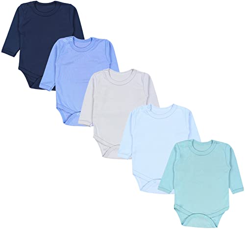 TupTam Baby Langarmbodys |Unisex| 5er-Pack, Farbenmix 9, 92