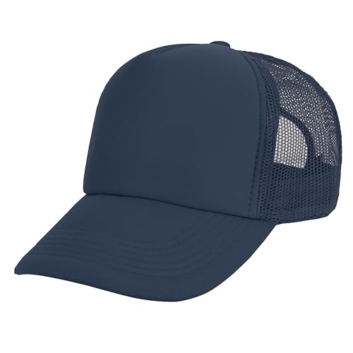 Gelante Sublimation Blank Trucker Hats - Polyester Foam Mesh Snapback Baseball Cap G003-1PC-Navy