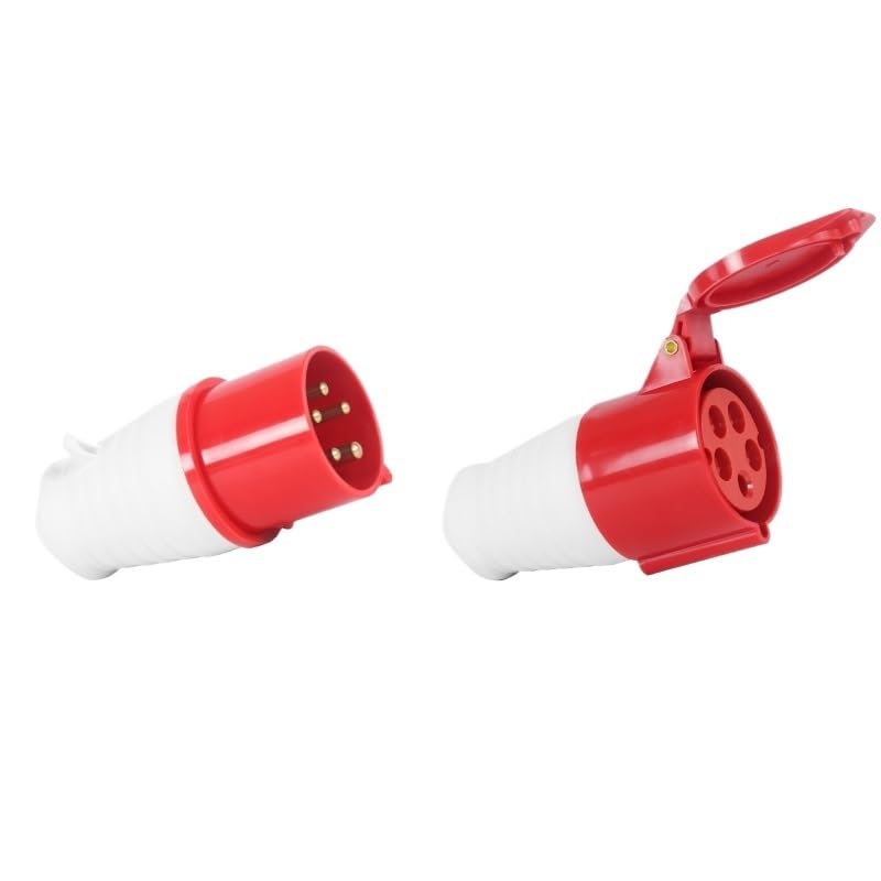 Waterproof 5-core 16A/32A Industrial Plug Aviation Socket Connector Set Explosion-Proof Three-Phase Power(32A Concealed Installation kit)