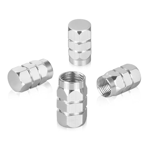 4 Piezas Tapas Cromadas de Metal para Válvula de Presión de Neumáticos para Carro-Camión-Hot Rod