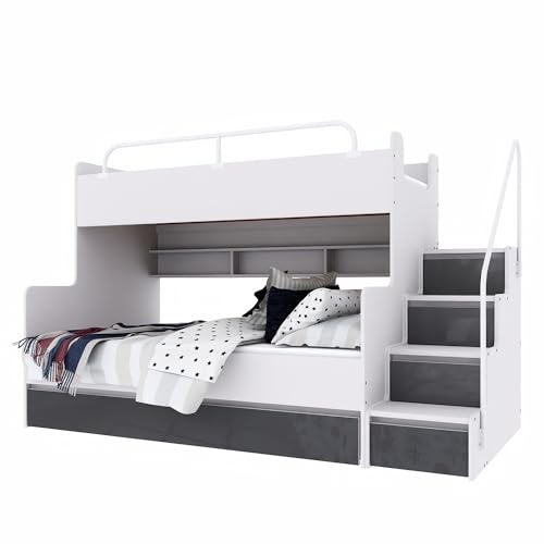Marlux-Meble Hochbett Kinderbett JSM-3 mit Treppe 80x190 + 120x190...