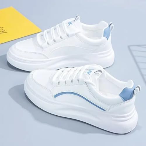 Image of Women & Girls White Stylish Design Lace-up Lightweight and Comfortable Shoes for Parties, as Well as Gym Casual Sports Sneakers Shoes