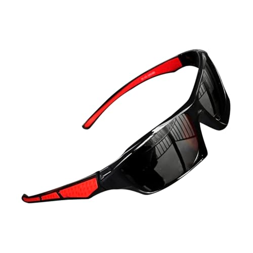 Vibhgtf Occhiali da sole polarizzati uomo - protezione totale | leggeri e comodi per guidare, corsa, ciclismo, sport all'aria aperta, stile moderno casual quotidiano estivo, rosso nero