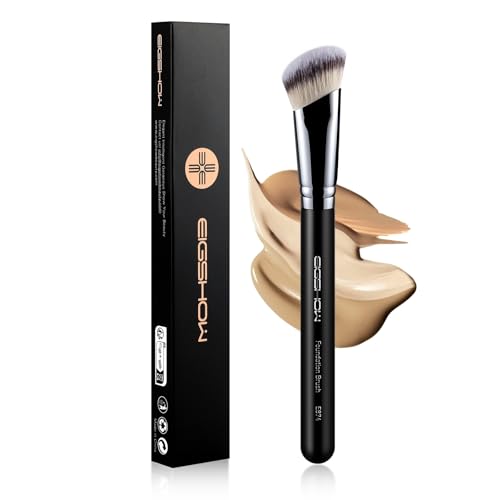 EIGSHOW Angled Foundation Contour Brush for Liquid Foundation, Cream, and Powder - Kabuki Brush for Flawless, Streak-Free Application, Vegan & Cruelty