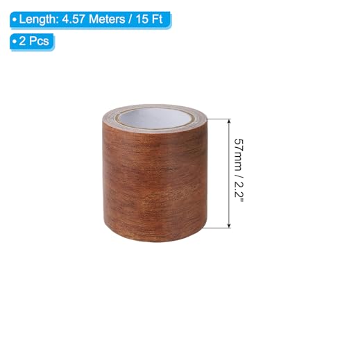 Image of PATIKIL Wood Grain Repair Tape 2.2 inch x15ft,2 Pcs Self Adhesive Realistic Textured Repair Tape Patch for Floor Door Table Cabinets Desk,Mahogany