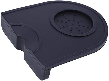 Espresso Coffee Tamper Mat Espresso Tamping Mat Corner Silicone Mat for Barista(Black)
