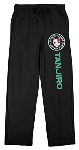 Demon Slayer Corps Tanjiro Quick Turn Men's Black Sleep Pajama Pants