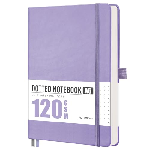 Carnet de notes à pois A5 violet clair journal intime papier 120g