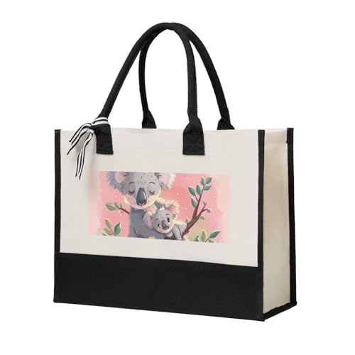 Sac fourre-tout écoresponsable motif koala beige pour afficher vos valeurs