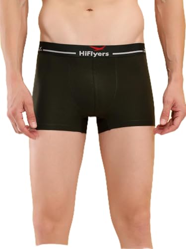 Image of HiFlyers Men's Cotton Spandex Odour-Free, Long Lasting Comfort, All Day Fresh and Confidence Dark Knight Collection Solid Trunks