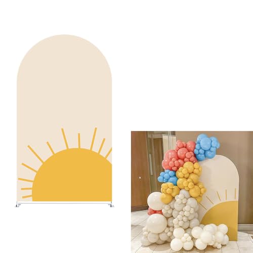 Here Comes The Son Arch Backdrop Cover First Trip Around The Sun Baby Shower Decorations Arch Spandex Cover Groovy Sunshine Birthday Party Fiesta (7.2x4ft Cover,20)
