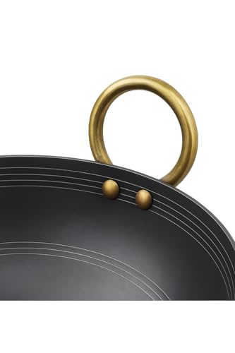 Image of Iron kadai 10 INCH with 2 Liter Capacity | Smooth Edges Handmade kadhai with Strong Handles | Durable Iron Build for Everyday Frying, Roasting and Traditional Cooking