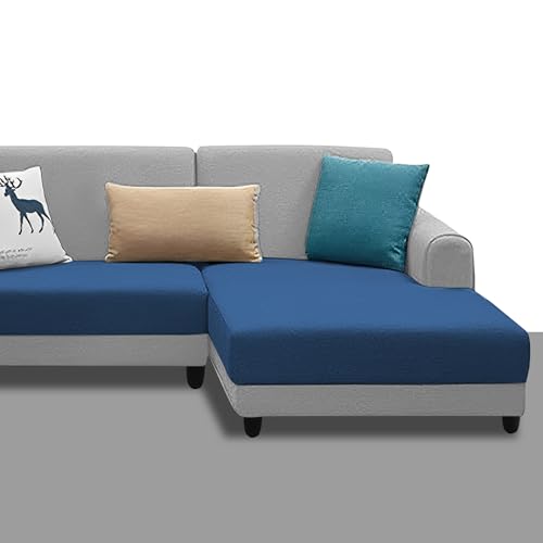 Image of Kraven RHS 4 Seater L Shape Sofa Set for Living Room (Blue Grey Fabric) Premium Fabric Sofa