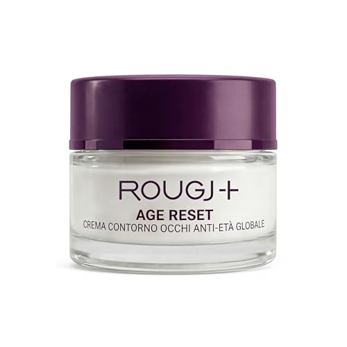 ROUGJ Contorno de ojos antiarrugas mujer Age Reset con cafeína y péptidos biomiméticos, crema ojeras y bolsas efecto inmediato, eye cream hidratante día y noche para mirada luminosa 15 ml