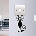 WTQang Pegatina de pared  Etiqueta engomada de la etiqueta del vinilo del arte de la pared del enchufe del enchufe del interruptor de la luz del gato