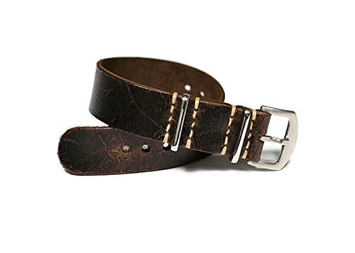 Dark Brown Leather Watch Strap - Handmade Distressed Band - Replacement watch Strap - Gift for Man - Customized Gift