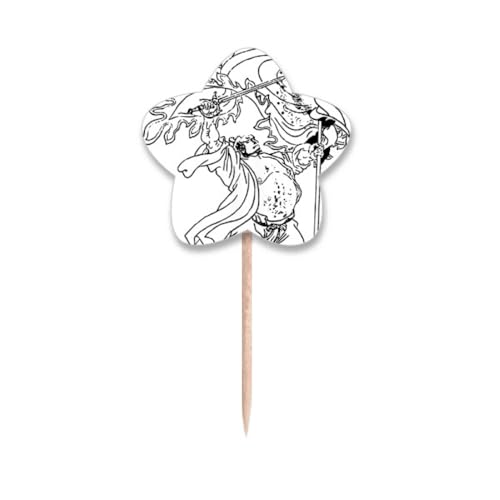 Drapeaux cure-dents étoiles Romance Kingdoms pour déco de cupcake - 2