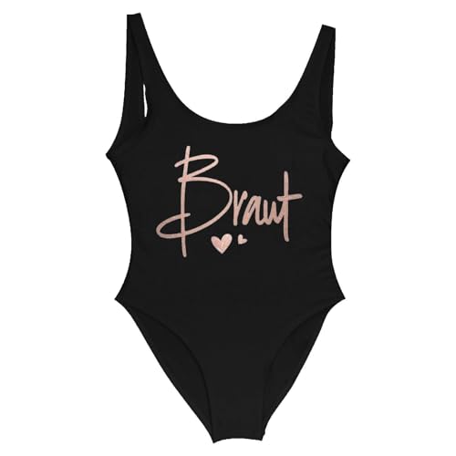 Disfraz de novia para mujer, bañador Team Bride Bikini, disfraz de novia para ser despedida de soltera despedida de soltera traje de baño entero bikini bañador playa Push Up una pieza playa, 01#negro,