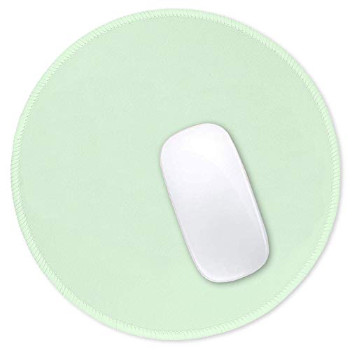 Hsurbtra Tapis de Souris Rond texturé de qualité supérieure - 21 x 21 cm - Vert Clair- Bords Cousus - Antidérapant - Imperméable - en Caoutchouc - Joli...