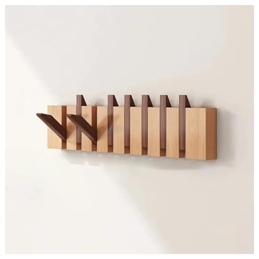 Perchero de Pared de Haya, con Gancho Abatible con Diseño de Teclas de Piano, Perchero Compacto para Abrigos Bolsos y Sombreros en la Entrada, para Armario Cocina Dormitorio y Baño(Mix,8 hooks)