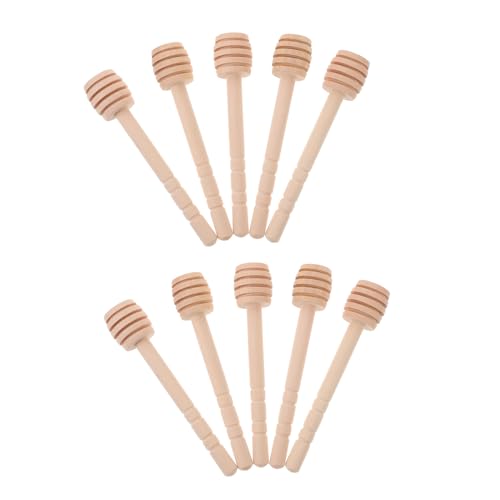 HEALLILY Honey Jam Syrup Dipper Sticks 10pcs Wooden Honey Stirrer Stick Multi-purpose Stirrer