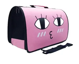 Petlicious & More Pet Shoulder Bag Pet Carrier | Dog Carrier | Cat Carrier - Breathable Barrel Printed Sling Outdoor Travelling Bag (Size - Large, Design - Tweety Pink)