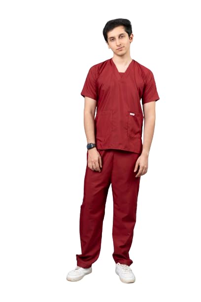 VastraMedwear Mens Basic Scrub Suit for Doctors l Polyester- Comfortable 4 Pockets Medical Basic Scrub Suit| Ideal for Doctors Nurses Dentists & Healthcare 2XL Maroon|Pack of 3 (B0D5R4C4NC) Amazon Price History, Amazon Price Tracker