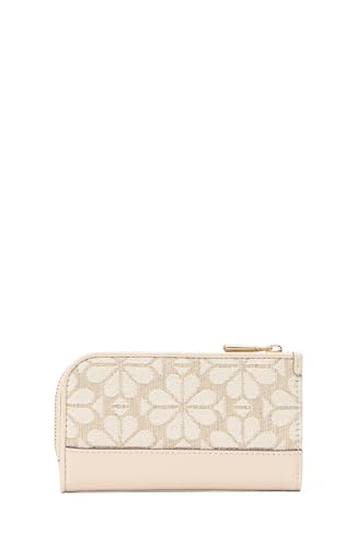 kate spade new york Devin Spade Flower Jacquard Small Slim Bifold Wallet, Natural Multi3