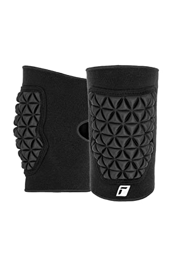 Reusch Ginocchiere da portiere da uomo Deluxe, ginocchiere da calcio, imbottite, a compressione per adulti, bambini, ragazzi, per evitare lesioni, colore nero