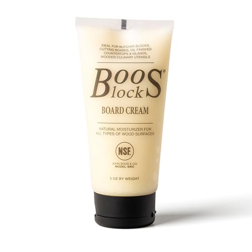 John Boos Block All-Natural Board Cream for Butcher Blocks and Cutting Boards, 5 oz - Wood Conditioner & Sealer for Maintenance and Protection, Safe Formula with Beeswax & Mineral Oil