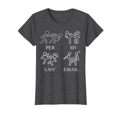 Per My Last Email Boxing Pun Office Worker Sarcastic Boxer T-Shirt, Women, Dark Heather Grey, Large