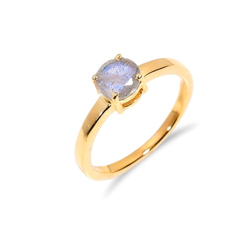 Bague en pierre naturelle labradorite et argent 925 pour un style bohème chic