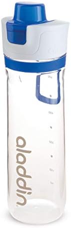 Aladdin Active Hydration Tracker Sports Water Bottle 0.8L Blue  One-Hand Push Button - Leakproof Lid - Refill Tracker - BPA-Free Gym Bottle - Smooth Drinking Spout - Dishwasher Safe