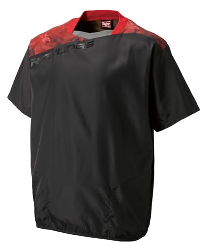 ローリングス(Rawlings) 半袖ウインドピステ AOS14S03 ブラック/レッド M