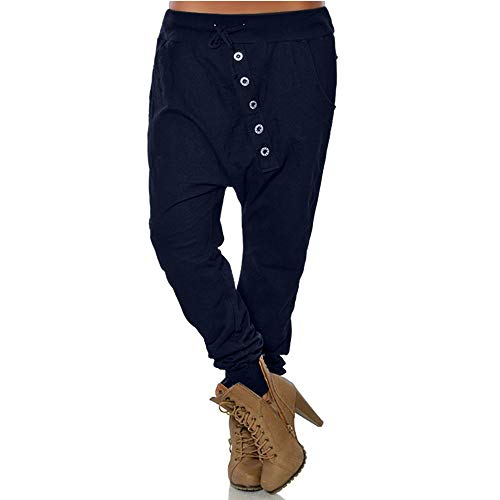 Zilosconcy Pantalones de chándal cagados para Mujer en Cierre de Cordones Hippie...