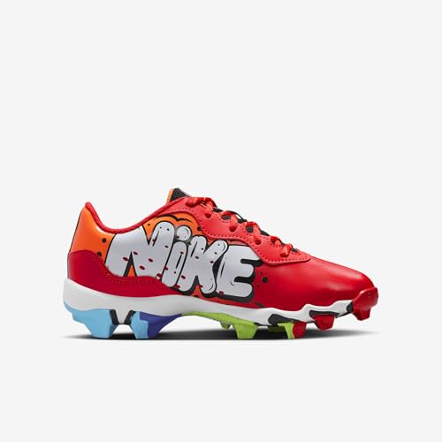 Nike Alpha Huarache 4 Keystone Big Kids' Baseball Cleats (FZ8657-601, Light Crimson/Hyper Crimson/Black/White) Size 103