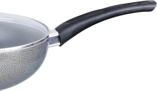 Wok de aluminio antiadherente con tapa, 10 pulg, gris miniatura 4