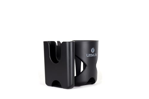 LittleLife Buggy And Pushchair Universal Cup & Phone Holder Adjustable Bottle Organiser for Stroller Drink and Coffee Cup Holder