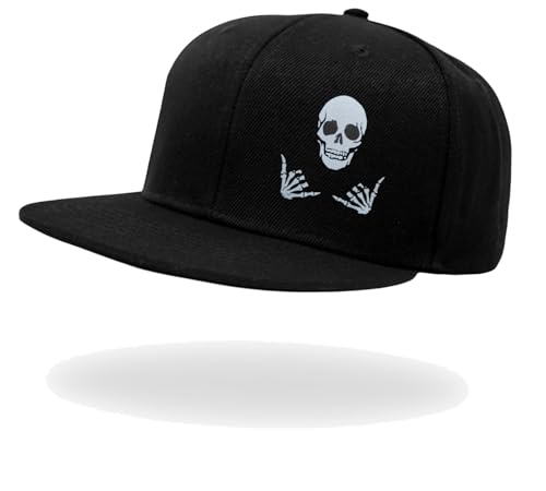 Image of Tai & Zai Black Snapback Hat with Printed, Adjustable Flat Brim Cap, Six Hole Breathable Design