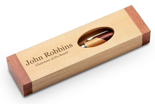 Executive Gift Shoppe | Personalized Custom Wood Pen Set with Maple and Rosewood Finish Box - Image 3
