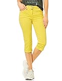 Die Slim Fit Caprihose von CECIL im Style Vicky bekommt durch den Einsatz eines elastischen Baumwollmaterials einen hohen Tragekomfort und sitzt somit sehr bequem. Der leuchtendschöne Colour Style bringt einen stimmungsvollen Look und wird durch den bekannten 5-Pocket Style wunderschön ergänzt. Wir empfehlen eine Hosengrößer größer zu bestellen. Maße bei Inch-Größe 26/19 ca.: Innenbeinlänge 48 cm, Fußweite 18 cm